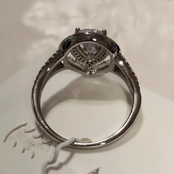 Savvy Cie Jewels Rhodium-Plated Teardrop Ring, Size 7 - Picture 10 of 14